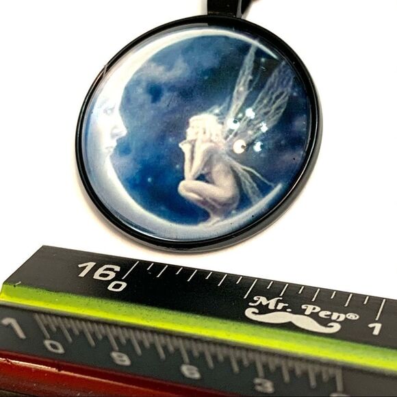 Fairy On a Crescent Moon Necklace - Picture 6 of 6